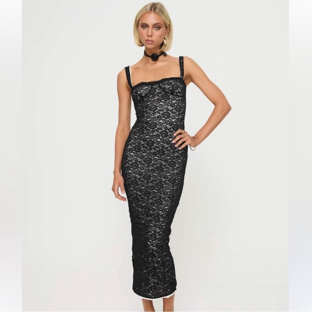 Fire Away Maxi Dress Black - Princess Polly - Size 4